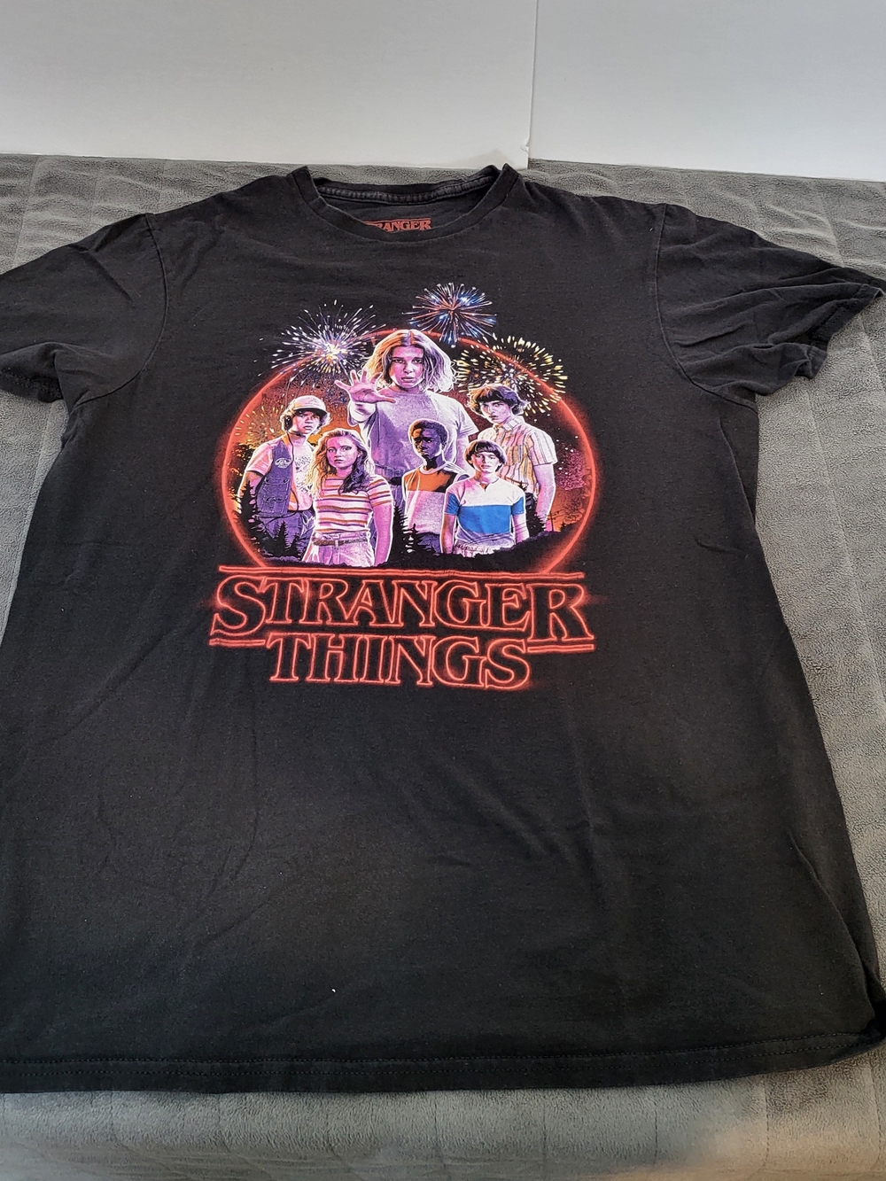 Stranger Things Black Graphic Tee Black Tshirt Size Medium